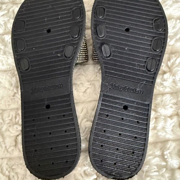 Juicy Couture Women's Glittering Black and Silver Sandals 7.5 - Picture 4 of 4